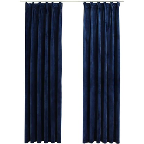 VidaXL Zavjese za zamračivanje 2 kom bar&amp;scaron;unaste tamnoplave 140x245 cm Slike