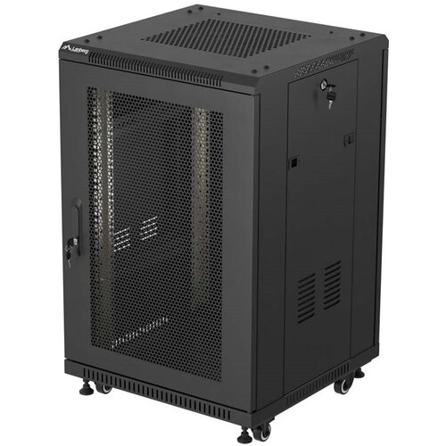 Lanberg 19 18U 600 &times; 600 BLACK FLOOR-STANDING RACK CABINET WITH PERFORATED DOOR, (FLAT PACK) Cijene