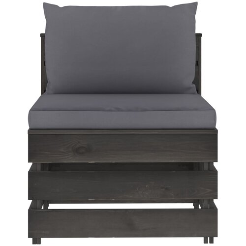  Modularna srednja sofa s jastucima od sivo impregniranog drva Slike