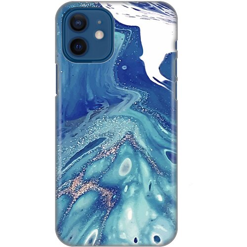 Silikonska maska za iPhone 12 6.1 Blue Marble Print plava Slike