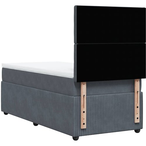 Box spring krevet s madracem tamnosivi 80 x 200 cm bar&amp;scaron;unasti Slike