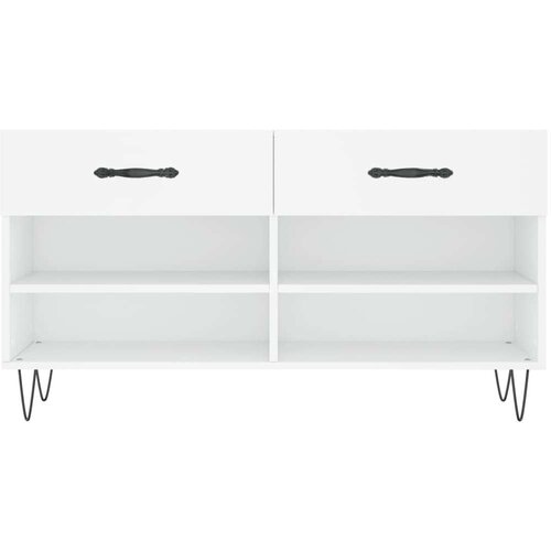vidaXL klupa za cipele bijela 102 x 35 x 55 cm od konstruiranog drva Cene