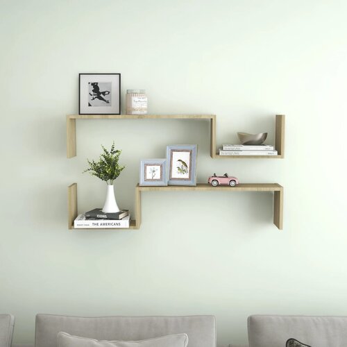 vidaXL Zidne police 2 kom boja hrasta sonome 100x15x20 cm od iverice Cijene