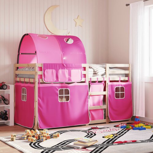  The living store pograd z zavesami roza 90x190 cm trdna borovina - pograd, (21491302) Cene