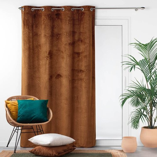Douceur d int&amp;eacute;rieur Rjava žametna zavesa 140x240 cm Analia &amp;ndash; Slike