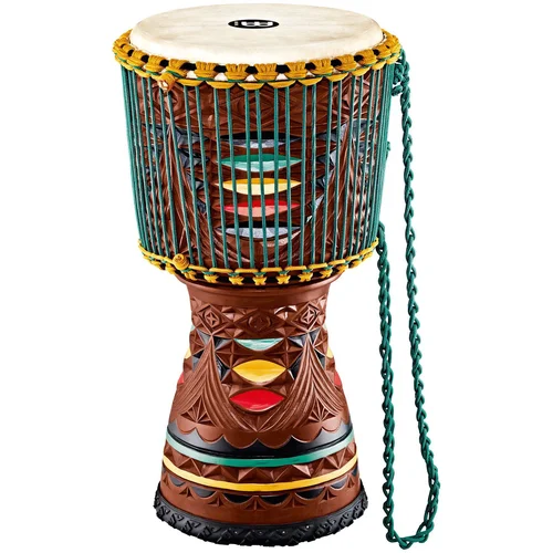 Meinl AE-DJTC2-L Artisan Tongo Carved Djembe Coloured ornamental carving