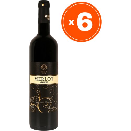 Nikolas Wines Merlot Crveno vino, 0.75l, 6 komada Slike