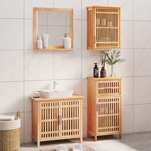 The Living Store 4-dijelni set kupaonskog namje&scaron;taja od masivnog drva oraha Cijene
