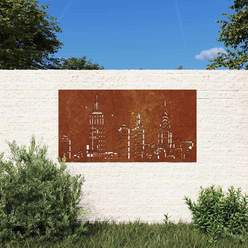  Vrtni zidni ukras 105 x 55 cm čelik COR-TEN s uzorkom horizonta Cijene
