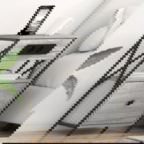 vidaXL Noćni ormar Sivi hrast sonoma 40 x 31 x 60 cm Konstruirano drvo Cene