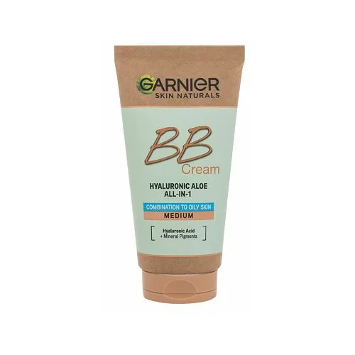Garnier Skin Naturals BB Cream Hyaluronic Aloe All-In-1 SPF25 BB krema za mešano do mastno kožo 50 ml odtenek Medium
