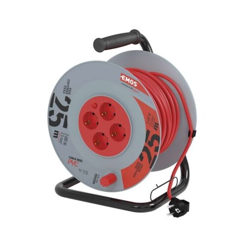  Kolutni podaljšek 25 m / 4 vtičnice / črni / PVC / 230 V / 2,5 mm2 Cene