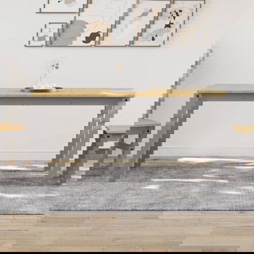 VidaXL Jedilna miza Corona siva 160x80x75 cm trdna borovina Slike