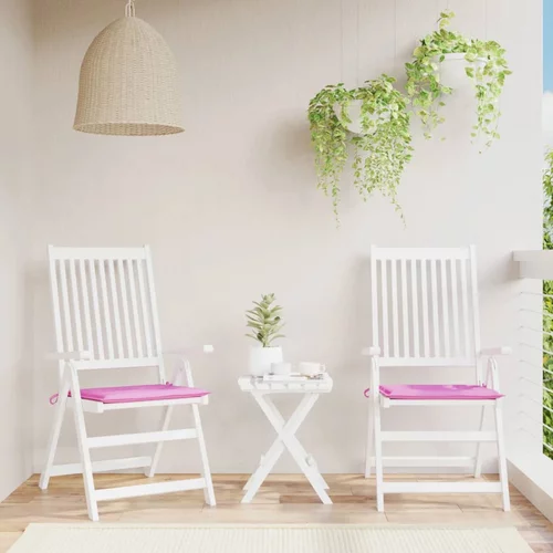  Jastuci za vrtne stolice 2 kom ružičasti 40x40x3 cm od tkanine