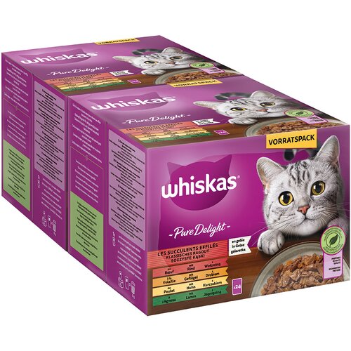 MULTI pakiranje Whiskas Pure Delight porcijske vrečke 48 x 85 g - Klasičen ragu v želeju Cijene