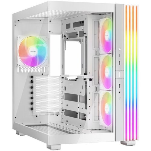 Be Quiet! light base 600 lx white, mb compatibility: atx / m-atx / mini-itx, argb illumination, 4 light wings lx 120mm pwm fans, fully windowed front and side panel, 2 argb and fan hubs with 12 connectors in total, space for up to two radiators up to 360mm Slike