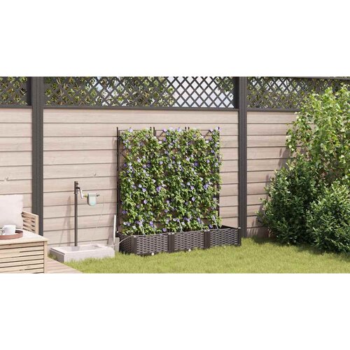  Vrtna saksija 3 pcs Smeđa 120 x 40 x 126 cm Plastika Slike