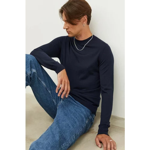 Samsoe Samsoe Vuneni pulover za muškarce, boja: tamno plava, lagani