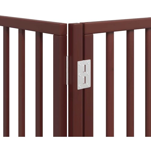 Vrata za pse s vrata&amp;scaron;cima 8 panela sklopiva 640 cm drvo topole Smeđa 80 x 60 x 2 cm Slike