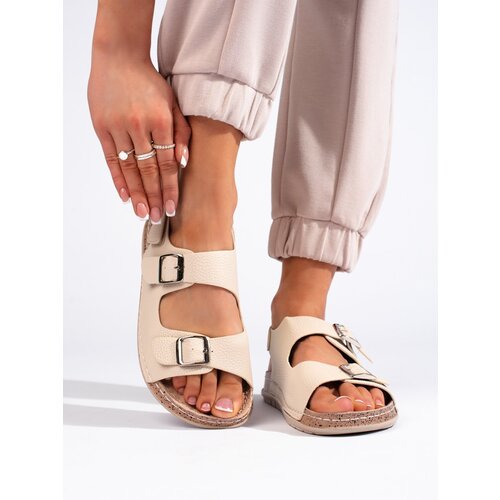 Shelvt Beige comfortable women's sandals with buckles Cijene