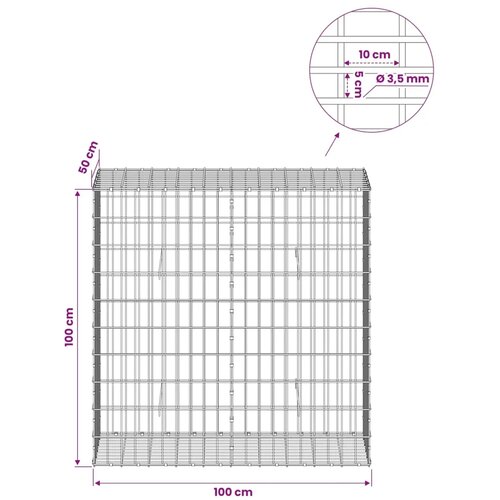  Gabion s žicom debljine 3 5 mm i mrežom 5x10 cm 100x50x100 cm - 50 cm 100 cm 100 cm Slike