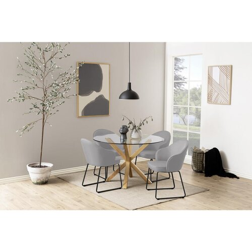 Actona Jedilna miza s steklenim vrhom Heaven, ⌀ 119 cm Slike