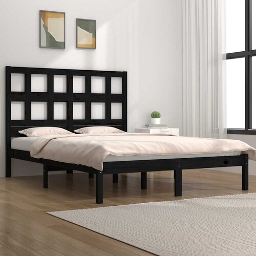  Okvir za krevet od masivne borovine crni 140 x 190 cm Cijene