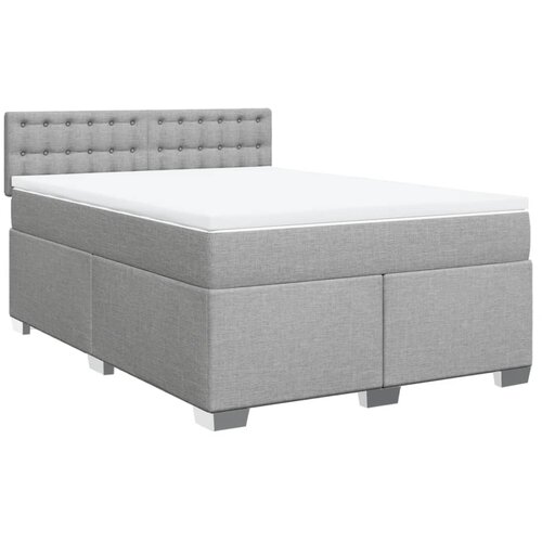 Maison Chic Box spring postelja - Vzmetna postelja z vzmetnico svetlo siva 140x200 cm blago SL24669, (21890742) Cene