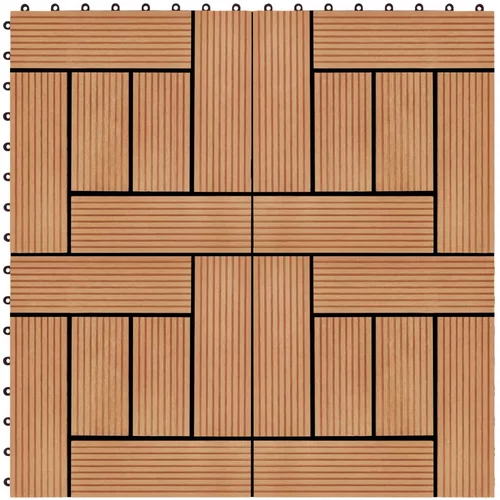 vidaXL Talne plošče 11 kosov WPC 30x30 cm 1 m² barva tikovine, (21143922)
