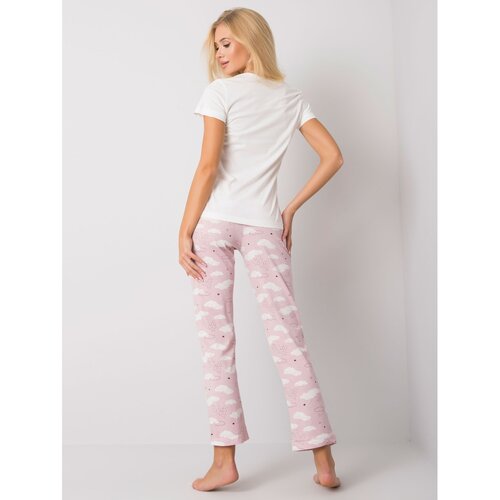 Fashion Hunters Two-piece white pajamas with a print Slike