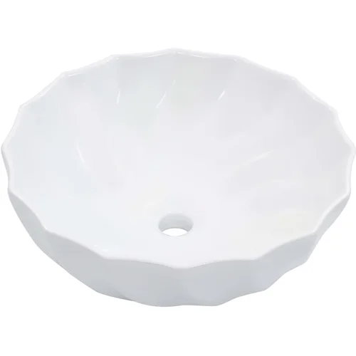 MAISON CHIC Umivalnik - Kopalna umivalnik - Lavabo 46x17 cm keramičen bel, (21703859)