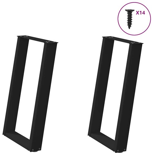vidaXL Noge blagovaonski stol U-oblika 2 kom crne 60x(72-73) cm čelik Cijene