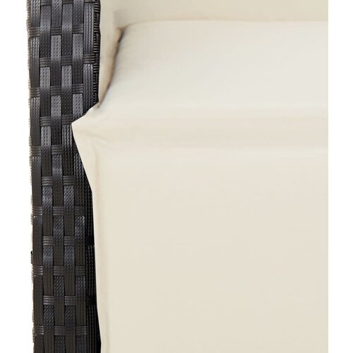  3-dijelni bistro set s jastucima crni od poliratana Crna 90 x 90 x 75 cm Slike
