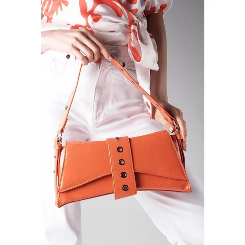 Mio Gusto Orange Color Hand And Shoulder Women's Baguette Bag