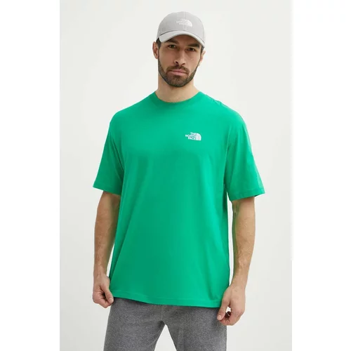 The North Face Bombažna kratka majica Essential moška, zelena barva, NF0A87NRPO81