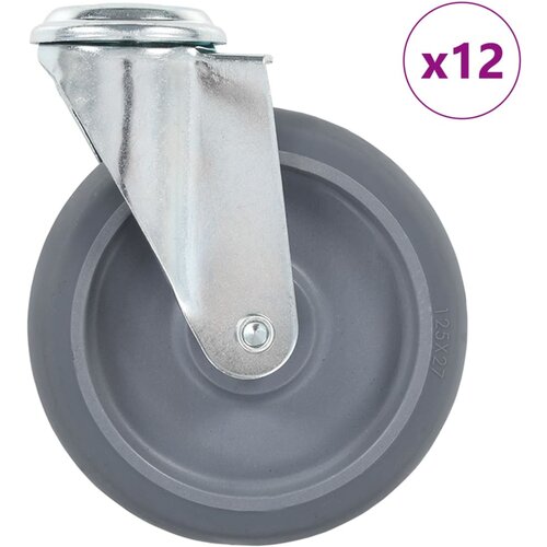 VidaXL Gibljiva kolesa z luknjami za sornik 12 kosov 125 mm, (5000285854) Slike