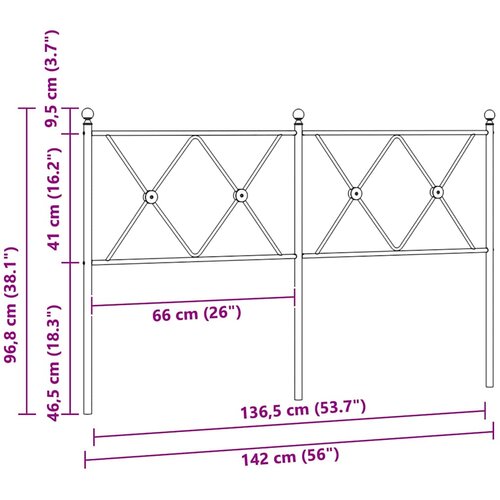  Metalno zamjensko uzglavlje crno 137 cm Slike