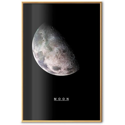  Plakat - Moon 29.7x42 Zlatni okvir Cene