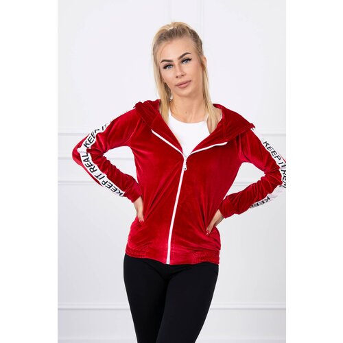 Kesi Velour hoodie red Cene