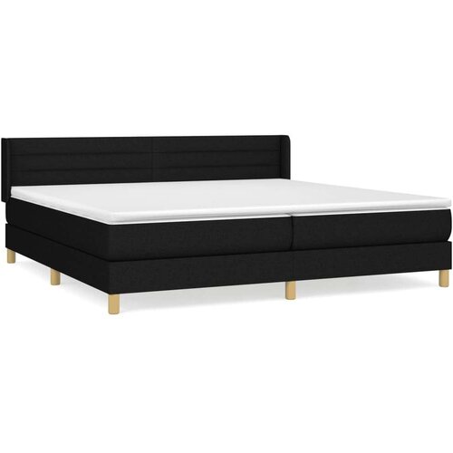  Krevet s oprugama i madracem crni 200x200 cm od tkanine Slike