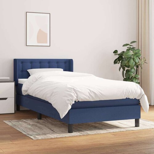  Box spring postelja z vzmetnico modra 80x200 cm blago, (20894136) Slike