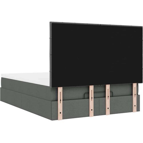 VidaXL otomanski krevet s madracem i led tamnosivi 140x190 cm tkanine Slike