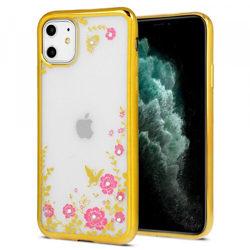  ovitek z rožicami za iphone 12 / 12 pro - zlat Slike