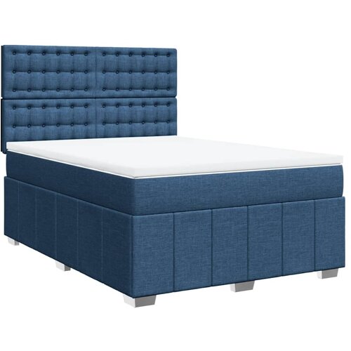 vidaXL Box spring postelja z vzmetnico modra 140x200 cm blago, (21309903) Cene