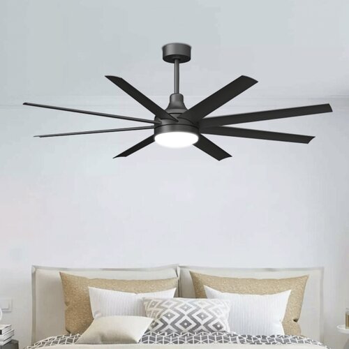  Aigostar-LED prigu&amp;scaron;iva stropni ventilator LED/24W/230V 2700-6500K 165 cm + daljinski upravljač, crni Slike