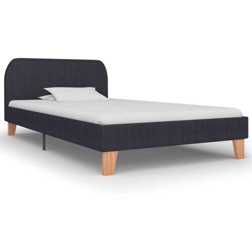 VidaXL Posteljni okvir temno sivo blago 90x200 cm Slike