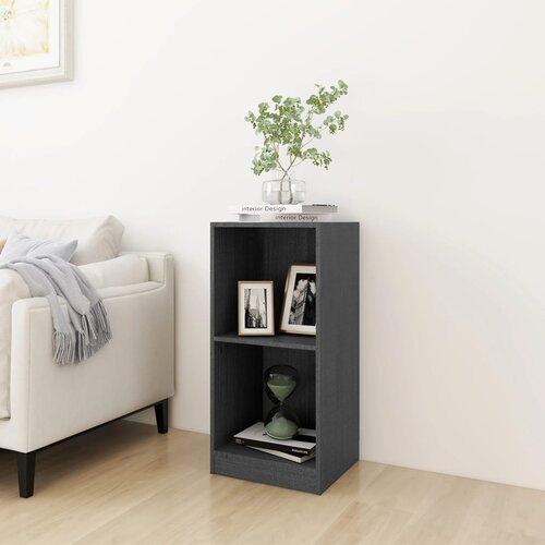VidaXL Bočni ormarić sivi 35,5 x 33,5 x 76 cm od masivne borovine Slike