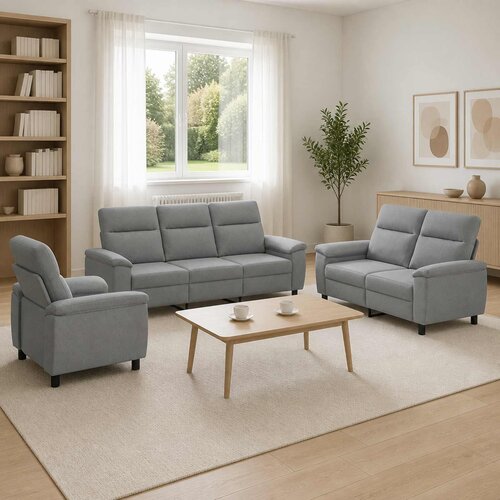  Set sofe 3 pcs Svjetlosiva Tkanina Cene