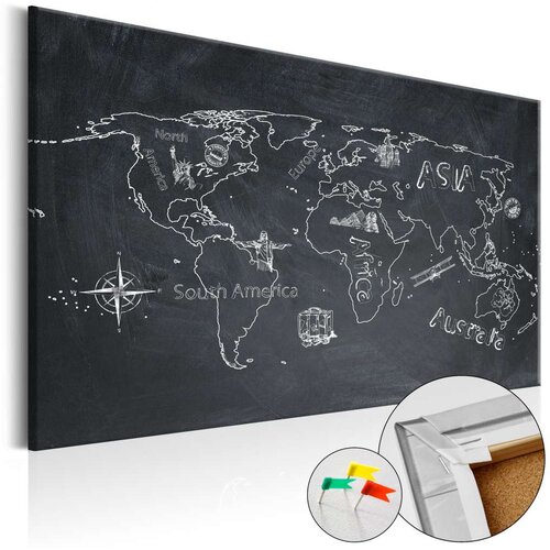  Slika na plutenoj podlozi - Travel broadens the Mind [Cork Map] 60x40 Slike
