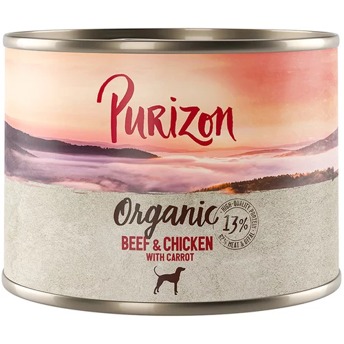 Purizon Organic 6 x 200 g - Govedina i piletina s mrkvom